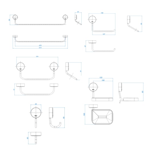 Kit De Acessórios Para Banheiro Com 5 Peças Net Cromado Deca - Imagem principal - 90ebde2f-cb42-47ea-bf8f-4d692f1bf393