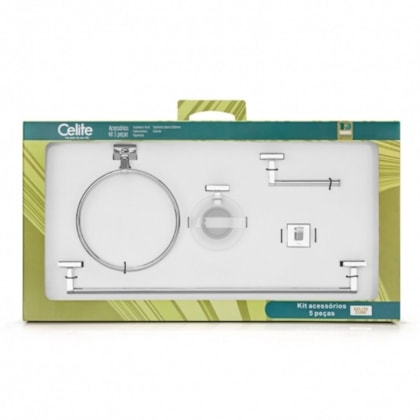 Kit De Acessórios Up 5 Peças Cromado Celite