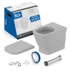 Kit de bacia convencional com assento termofixo e itens de instalação Gap Stone Roca