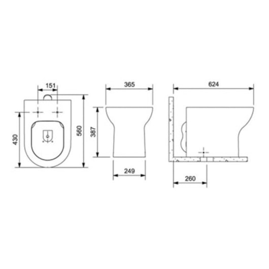 Kit de bacia convencional com assento termofixo e itens de instalação nexo stone Roca - Imagem principal - 8591e271-af13-4a12-ba33-61aeb2f487fa