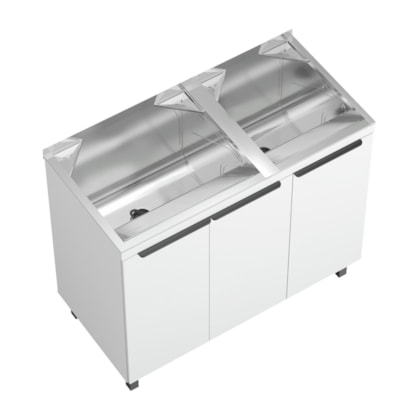 Kit Lavanderia Duplo Super Com Balcão Branco 114 litros Ghelplus 1040x506