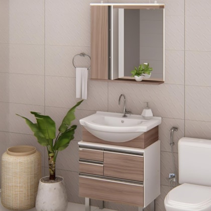 Kit Para Banheiro Firenze 63,5cm 574029 Nogal Sevilha Rorato