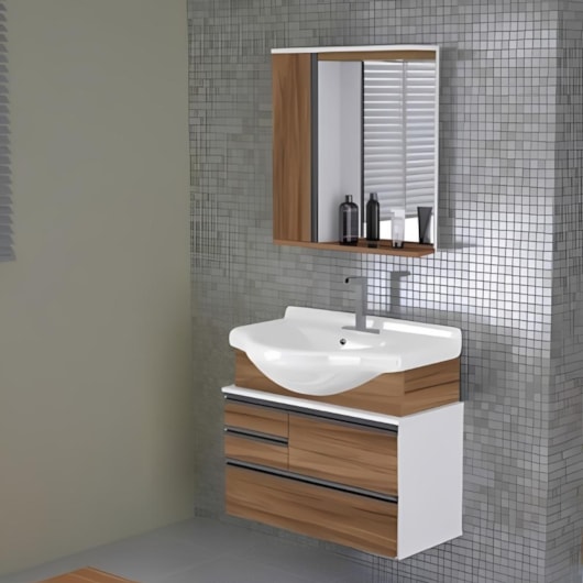Kit Para Banheiro Firenze 83,5cm 574229 Nogal Sevilha Rorato - Imagem principal - 44d7a66e-450e-42e9-9411-edb8bb873425
