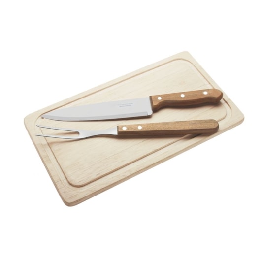 Kit para Churrasco com Lâminas em Aço Inox e Cabos em Madeira Natural 3 Peças Tramontina - Imagem principal - 8d849c3f-5b30-42d5-bb9a-802ca964b3ed