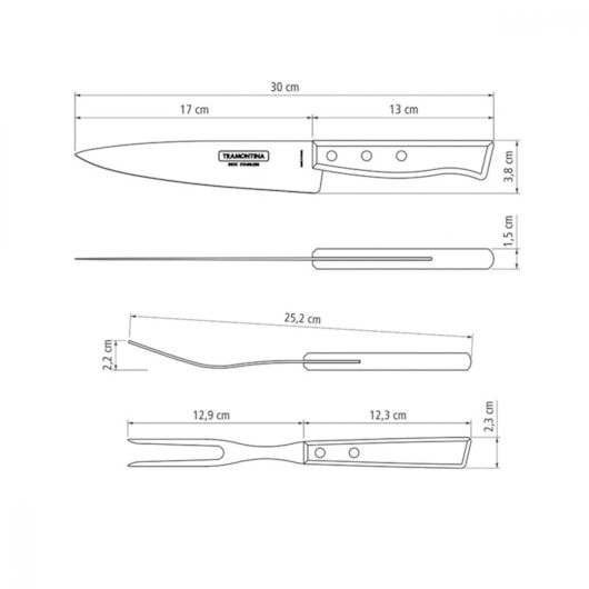 Kit Para Churrasco Em Inox Com 14 Peças Madeira Natural Tramontina - Imagem principal - 25ed5619-128b-4b5c-9098-02f4c854a224