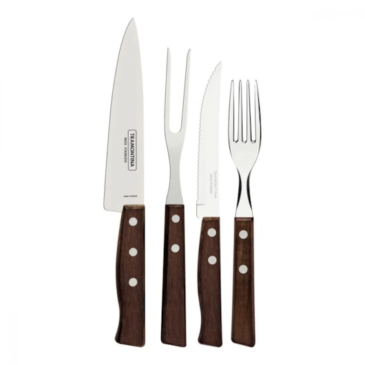 Kit Para Churrasco Em Inox Com 14 Peças Madeira Natural Tramontina - Imagem principal - 8d20e892-49ed-4ef2-8552-4f435b9fe4c0