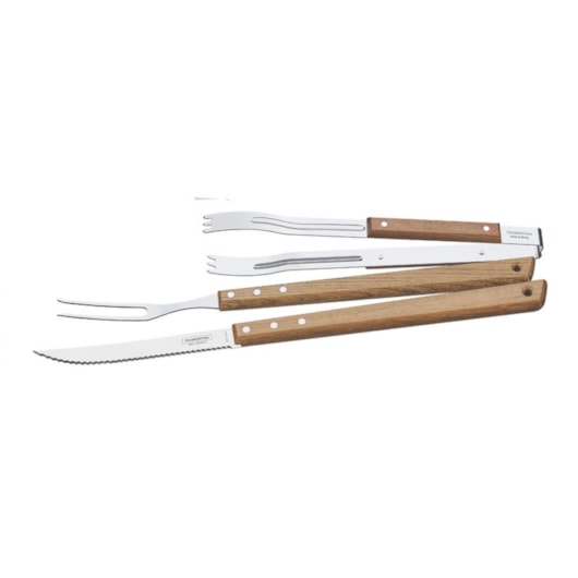 Kit Para Churrasco Em Inox Com 3 Peças Polywood Madeira Tramontina - Imagem principal - 26d443d2-8f0b-408b-a541-2078d7aca14b