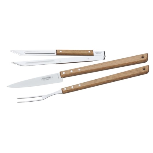 Kit Para Churrasco Em Inox Polywood Com 3 Peças 26499/036 Madeira Tramontina - Imagem principal - 940c0318-11ce-43c1-98af-f38c7d44b9dc