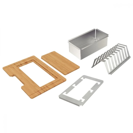 Kit Para Pia Em Aço Inox Com Tabua De Madeira E Acabamento Scotch Brite Tramontina - Imagem principal - 11f14557-24d0-4506-91a4-63a07740ffe3