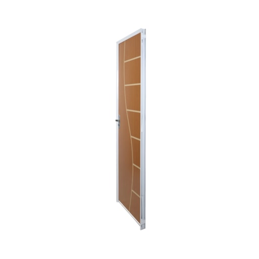 Kit Porta Açomad Decorada Cantareira Semi-Oca Mogno Abertura Pela Esquerda MGM 215x75cm - Imagem principal - 14773c2b-f8b7-47cc-87f4-37c12ded0cec