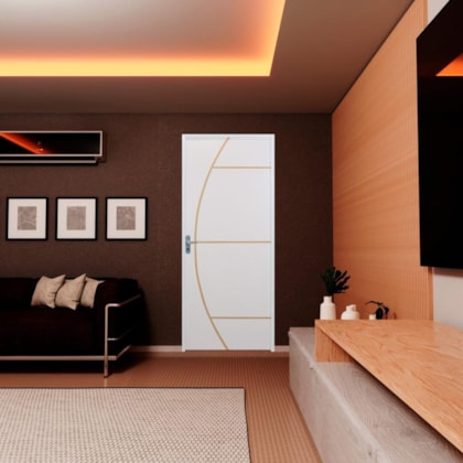 Kit Porta Açomad Semioca Decorativa Gaúcha Abertura Pela Direita Branca MGM 215x65cm