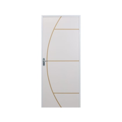 Kit Porta Açomad Semioca Decorativa Gaúcha Abertura Pela Direita Branca MGM 215x65cm