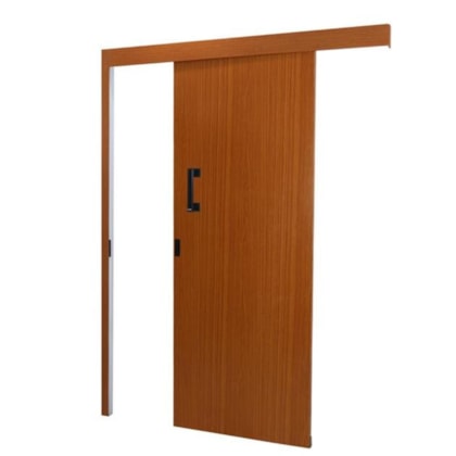 Kit Porta De Correr De Sobrepor Reversível Batente Branco Mogno Mgm 5x215x90cm