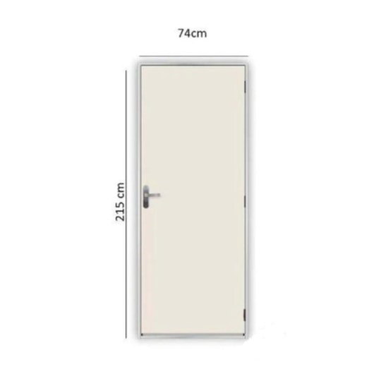 Kit Porta De Madeira Lisa Melamínico Branco Abertura Pela Esquerda MGM 215x74x16cm - Imagem principal - e43de055-6fee-4d4b-aeca-765e41c03ba4
