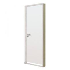 Kit Porta Melamínica Com Abertura Para Direita Madeira Lisa Branco MGM 215x84x7cm
