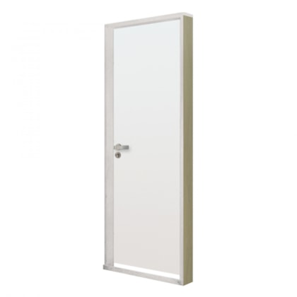 Kit Porta Melamínica Com Abertura Para Direita Madeira Lisa Branco MGM 215x84x7cm