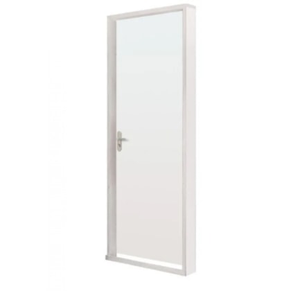 Kit Porta Melamínica Com Abertura Para Esquerda Madeira Lisa Branco MGM 215x84x7cm