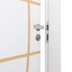 Kit Porta Melamínica Com Abertura Pela Direita Madeira Decor Neblina Branco MGM 215x74x16cm