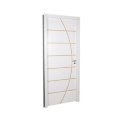 Kit Porta Melamínica Com Abertura Pela Direita Madeira Decor Neblina Branco MGM 215x74x16cm