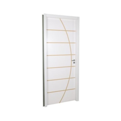 Kit Porta Melamínica Com Abertura Pela Direita Madeira Decor Neblina Branco MGM 215x74x16cm