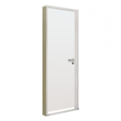 Kit Porta Melamínica Com Abertura Pela Direita Madeira Lisa Branco MGM 215x84x7cm