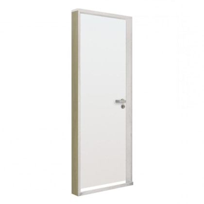 Kit Porta Melamínica Com Abertura Pela Direita Madeira Lisa Branco MGM 215x84x7cm