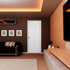 Kit Porta Melaminica Com Abertura Pela Esquerda Madeira Lisa Branco MGM 215x84x12cm