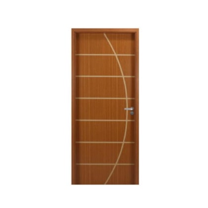 Kit Porta Melamínica Decorada De Madeira Mogno Neblina Abertura Pela Direita MGM 215x84x16cm