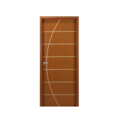 Kit Porta Melamínica Decorativa Abertura Pela Esquerda Neblina Mogno 215x84x16cm
