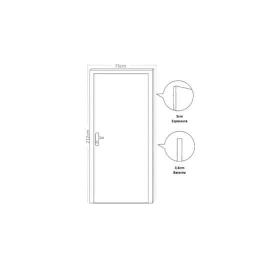 Kit Porta Melaminica Ecomadeiral Lisa Carvalho Quebec Abertura Para Direita MGM 212x75cm - Imagem principal - 99f7f229-cdf3-45a8-a813-ba56c8e329af