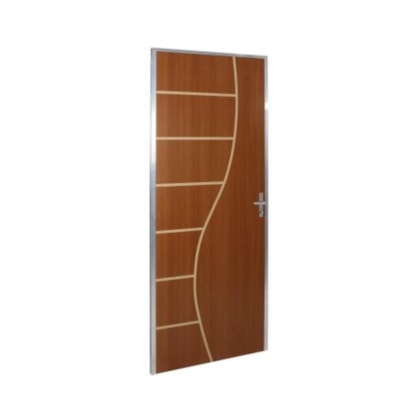 Kit Porta Melamínica Ecomadeiral Semioca Decor Abertura Pela Direita Mogno Mgm 212x75cm