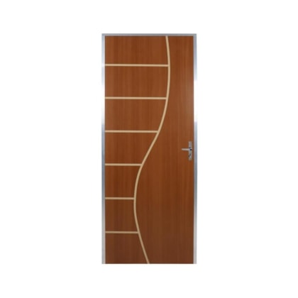 Kit Porta Melamínica Ecomadeiral Semioca Decor Abertura Pela Direita Mogno Mgm 212x75cm