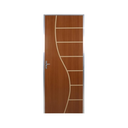 Kit Porta Melamínica Ecomadeiral Semioca Decor Abertura Pela Esquerda Mogno Mgm 212x75cm
