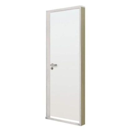 Kit Porta Melamínica Lisa Semioca Abertura Pela Esquerda Ecomadeiral Branco MGM 212x65cm
