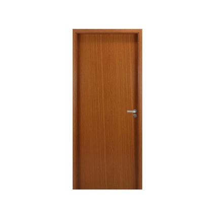 Kit Porta Melamínica Lisa Semioca Com Batente Mdf Abertura Pela Direita Mogno Mgm 215x84cm