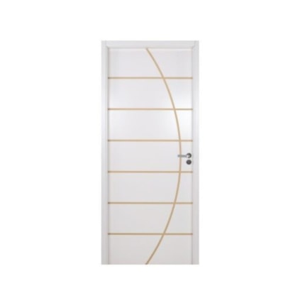 Kit Porta Melamínica Madeira Decorada Nebli Branco Com Abertura Pela Esquerda MGM 215x84x16cm