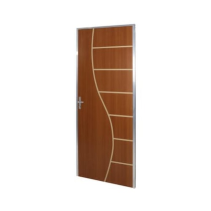 Kit Porta Melamínica Semioca Decorativa Abertura Pela Esquerda Ecomadeiral Cantareira Mogno MGM 212x75