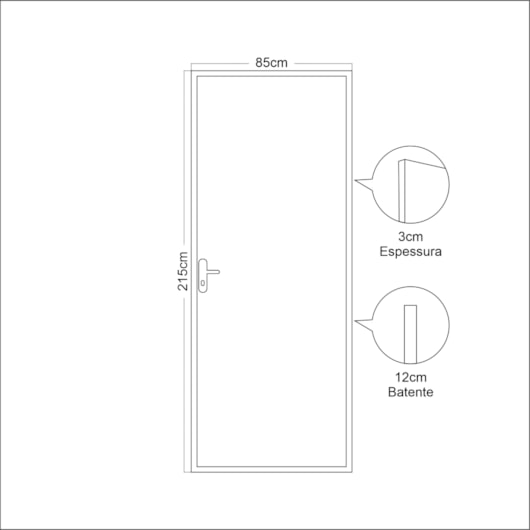 Kit Porta Pronta Açomad Lisa Semi-Oca Mogno Abertura Pela Esquerda MGM 215x85cm - Imagem principal - 52f1c716-1c8e-4fae-ae78-8c0904917c90