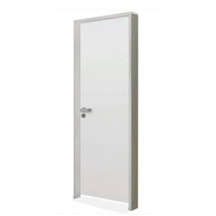 Kit Porta Pronta Madeira Lisa Melamínico Branco Abertura Pela Esquerda MGM 215x64x16cm