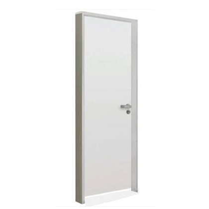 Kit Porta Pronta Madeira Lisa Melamínico Branco Abertura Pela Esquerda MGM 215x64x16cm