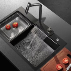 Kit Prime 70 Com Cuba E Misturador Com Acessórios Inclusos Black Matte Lexxa