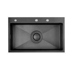 Kit Prime 70 Com Cuba E Misturador Com Acessórios Inclusos Black Matte Lexxa