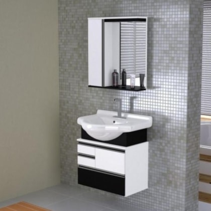 Kit Suspenso Para Banheiro Firenze 72,5cm 574142 Preto Texturizado Rorato