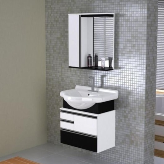 Kit Suspenso Para Banheiro Firenze 72,5cm 574142 Preto Texturizado Rorato - Imagem principal - 21dfd7e2-5d10-44e0-a544-25c2e254a632