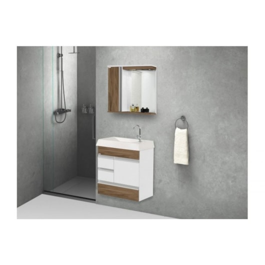 Kit Suspenso Para Banheiro Nápole 59,5cm 2 Gavetas 522929 Nogal Rorato - Imagem principal - 1709e75e-f93b-4302-a52f-34ac73392242