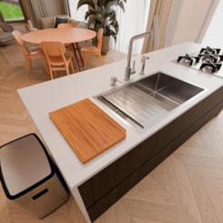 Kit Tábua Bandeja Em Aço Inox Para Cuba Design Collecrion Quadrum Tramontina