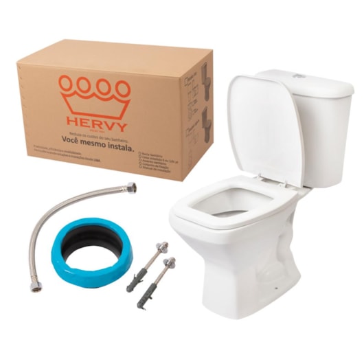 Kit Vaso Com Caixa Acoplada Laguna Dual Flush Branco Hervy - Imagem principal - 55256a8e-b25a-4738-9a60-c7f61b579726