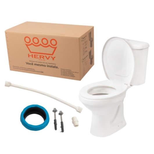 Kit Vaso Com Caixa Acoplada Uno Dual Flush 3/6L Branco Hervy - Imagem principal - acae0308-fc7f-4b41-a9d7-ecfc12339604