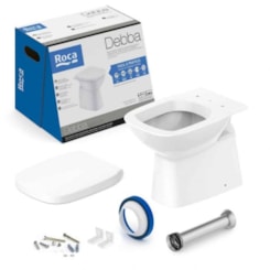 Kit vaso Convencional Com Assento Termofixo E Itens De Instalação Debba Classic Branco Roca