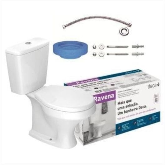 Kit Vaso Sanitário Caixa Acoplada Assento E Itens de Instalação Ravena Branco Deca  - Imagem principal - bfd3c00f-42db-40ae-aaa6-2dada0c49c35